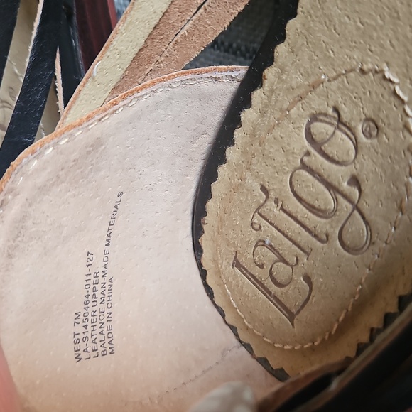 Latigo By Anthropologie Black and Cream ~ WOMENS 7 - Picture 4 of 6